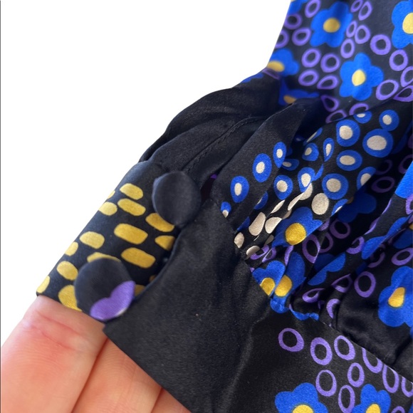 Calypso 100% Silk A Line Floral Dress Keyhole Front size Small - Picture 11 of 17